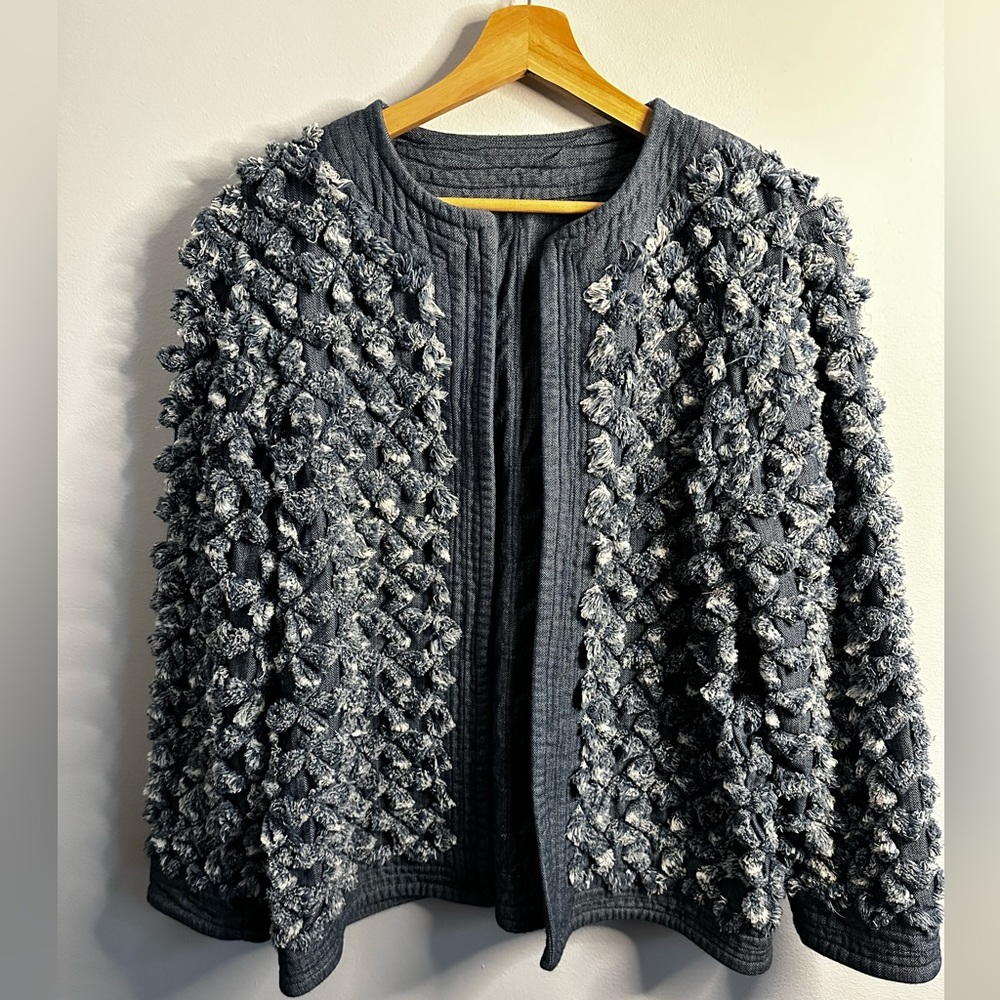 Soft denim tufted jacket (L)